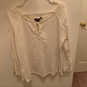 cream blouse